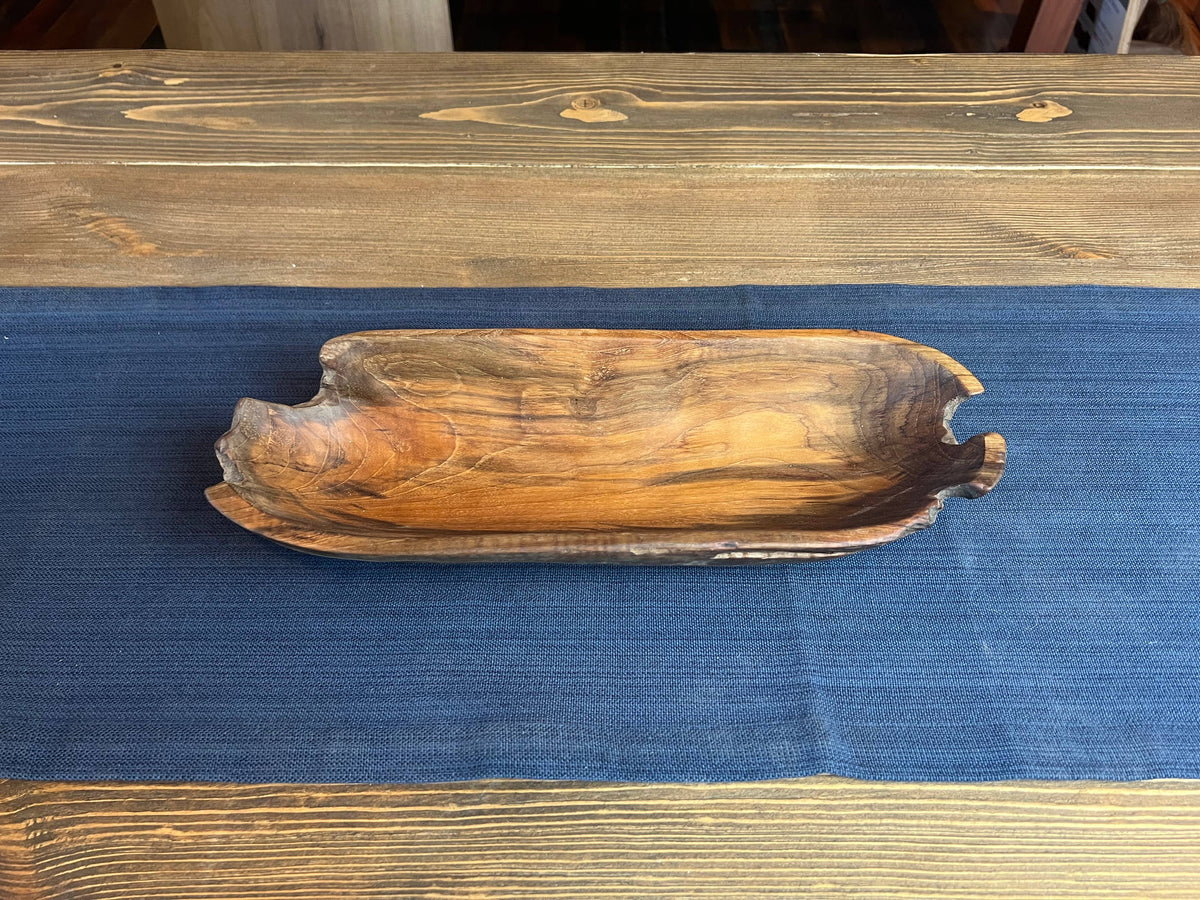 Salvaged Teak Root Oval Rustic Bowl