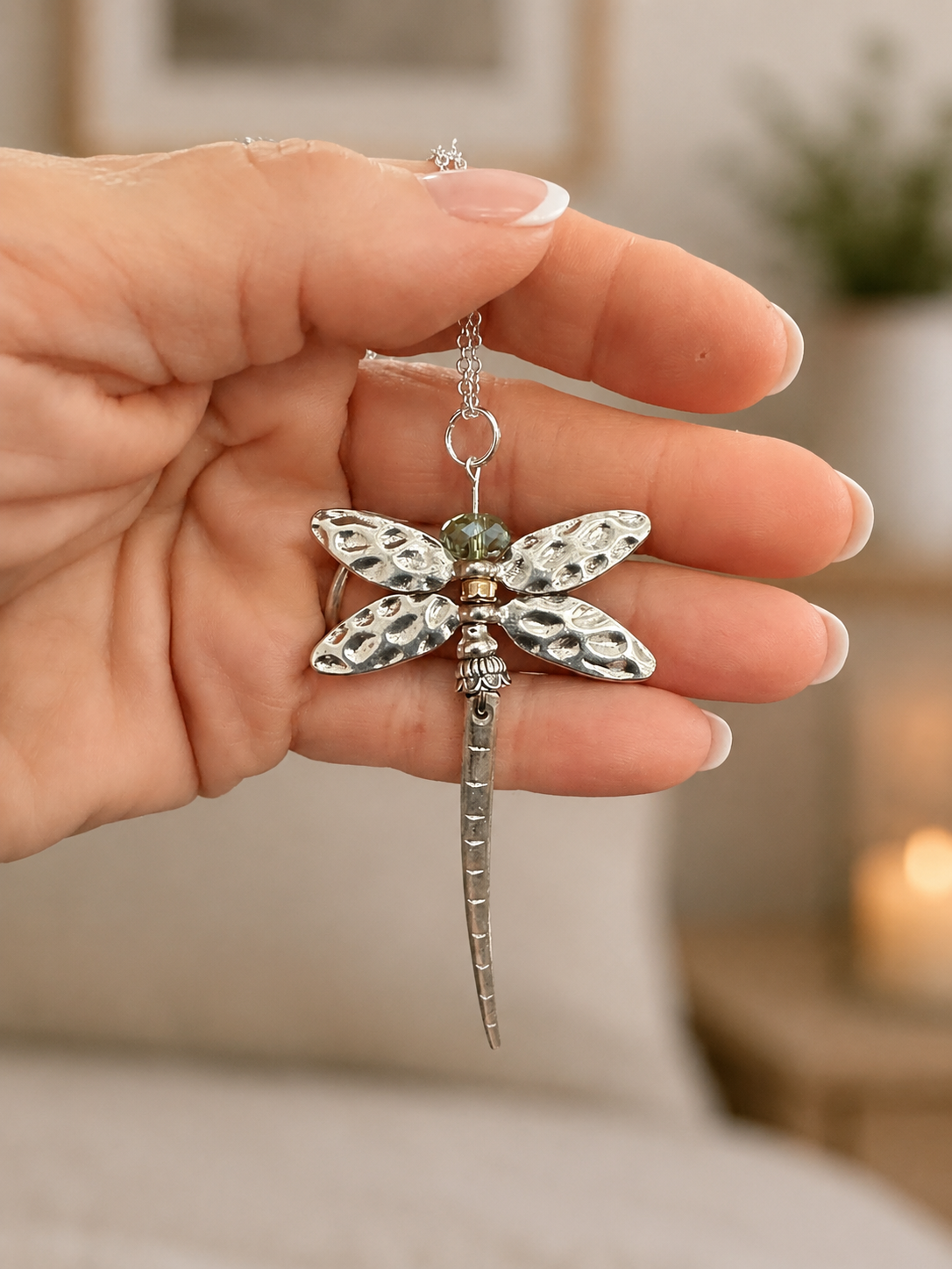 Dragonfly Pendant Necklace | Vintage Silverware Jewelry