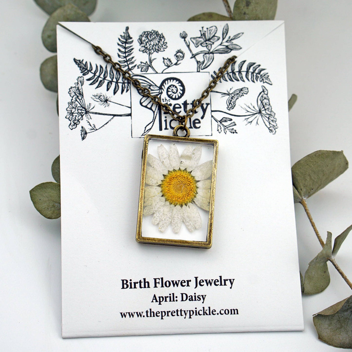 April Birth Flower Necklace