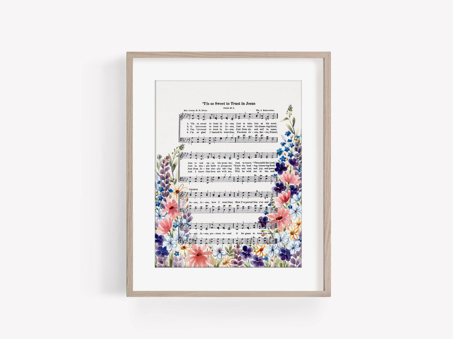 "Tis so Sweet" Watercolor Garden Flowers Art Print