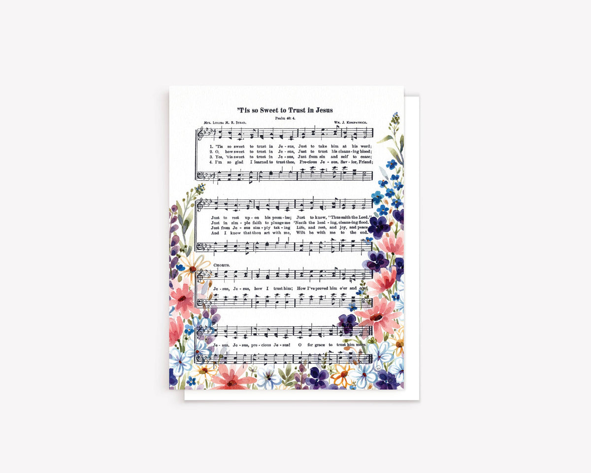 "Tis so Sweet" Floral Hymn Greeting Card