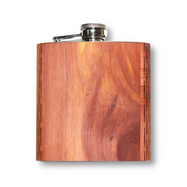 WUDN 6 oz. Wooden Hip Flask