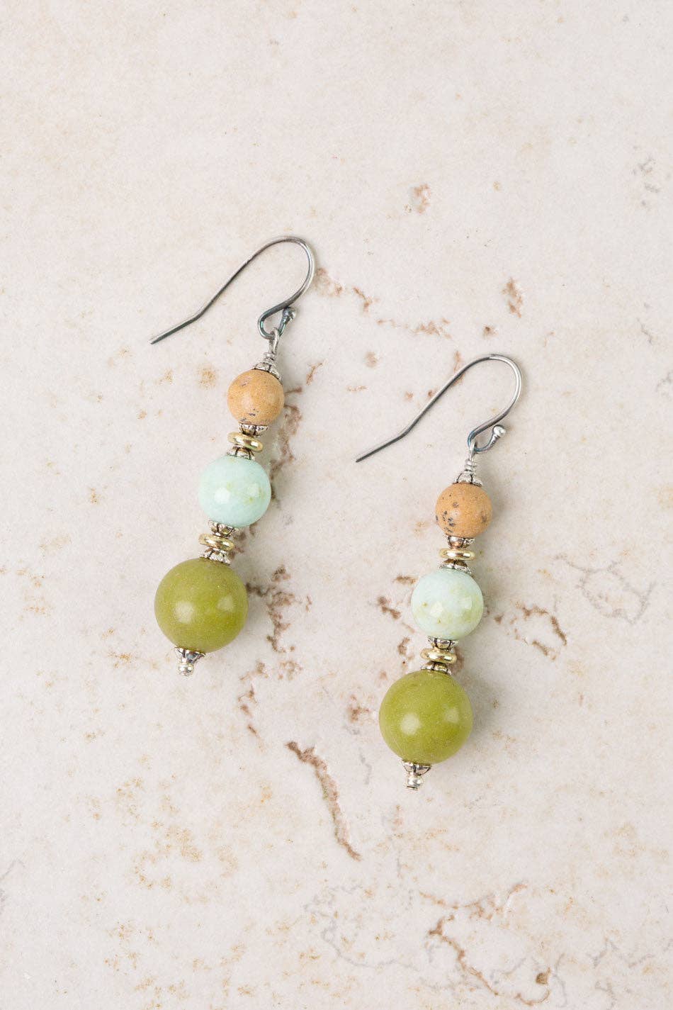 Remedy Jasper, Amazonite Simple Earrings