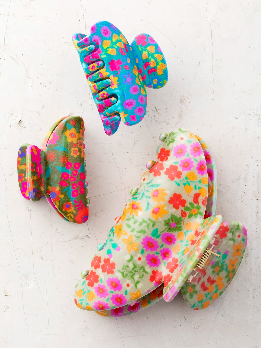 Floral Claw Clips (3)