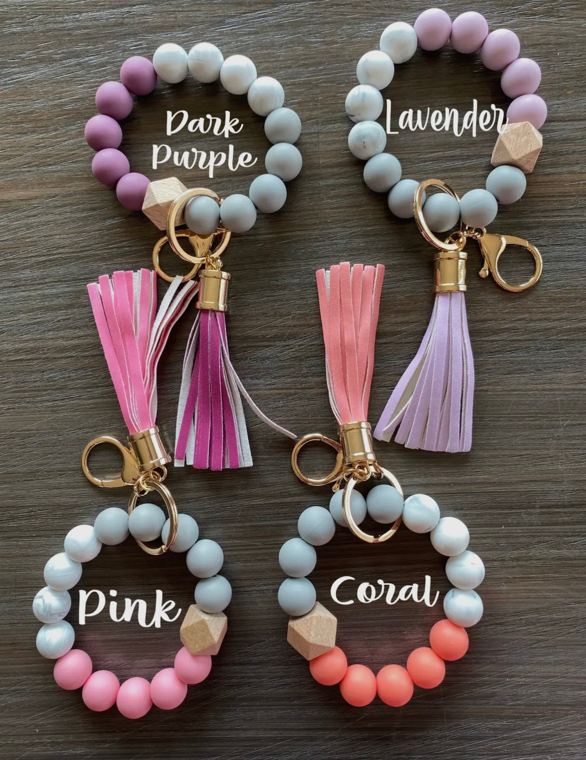 Silicone Bead Keychain Wristlet