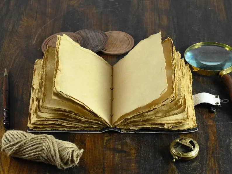 Vintage Sailing Ship Leather Journal