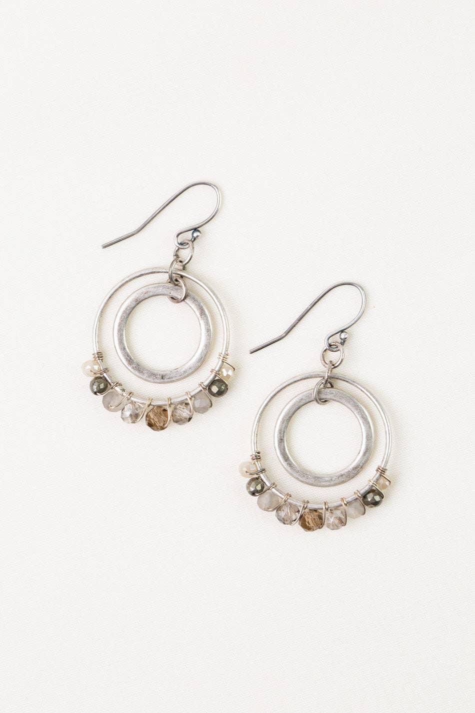 Windsor Castle Crystal, Pyrite Hoop Earrings