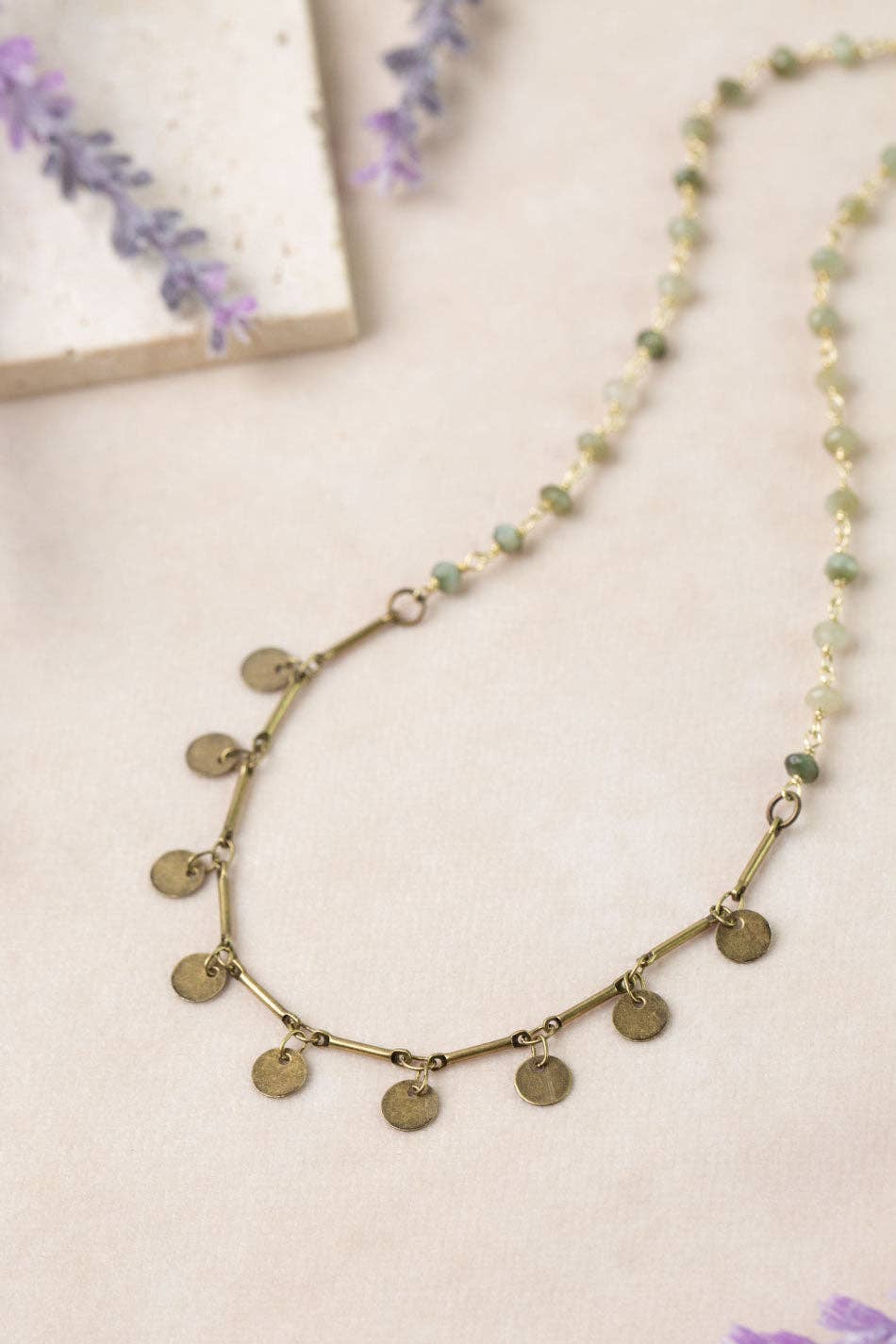 Apatheia 15-17" Antique Brass Chain, Cats Eye Simple Necklace