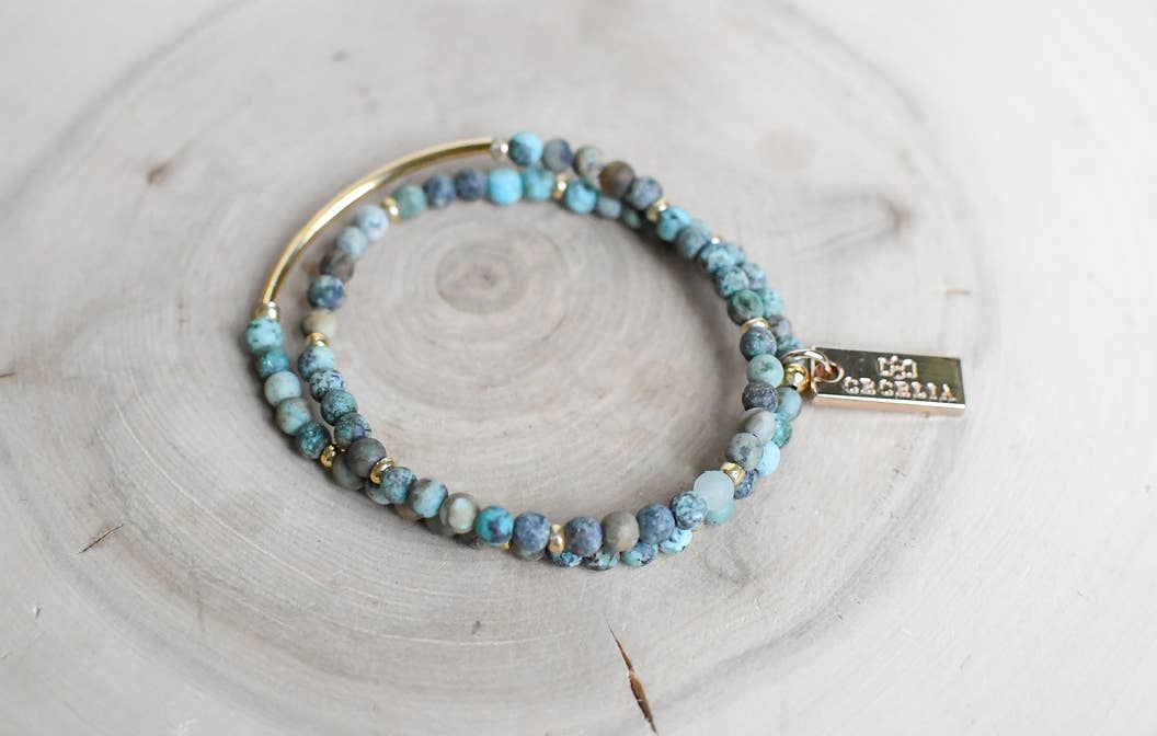 Gemstone Triple Wrap Bracelets