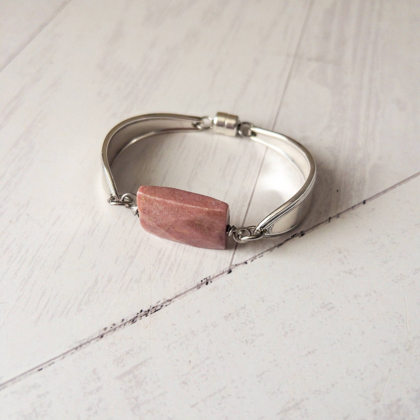 Rhodonite Stone Center Bracelet