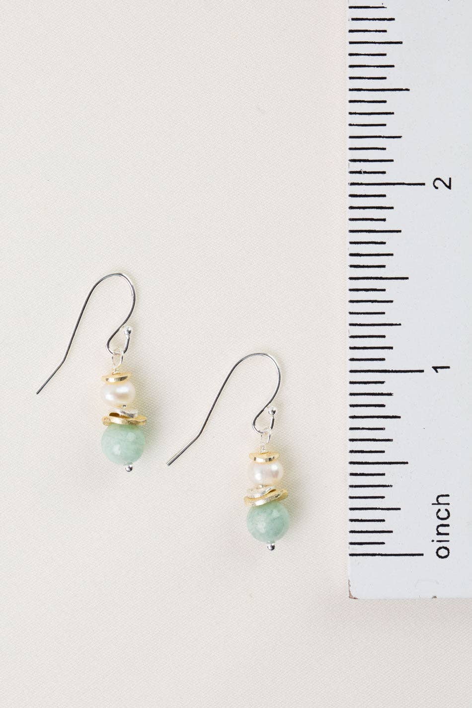 Serenity Freshwater Pearl, Amazonite Simple Earrings