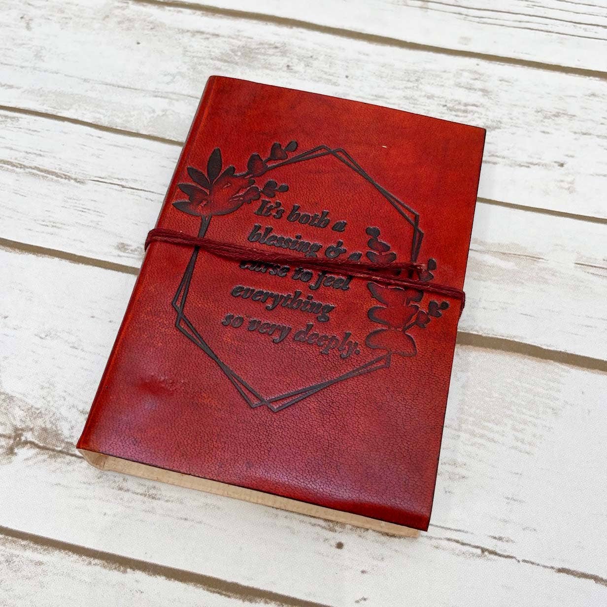 Feel Deeply Quote Leather Journal