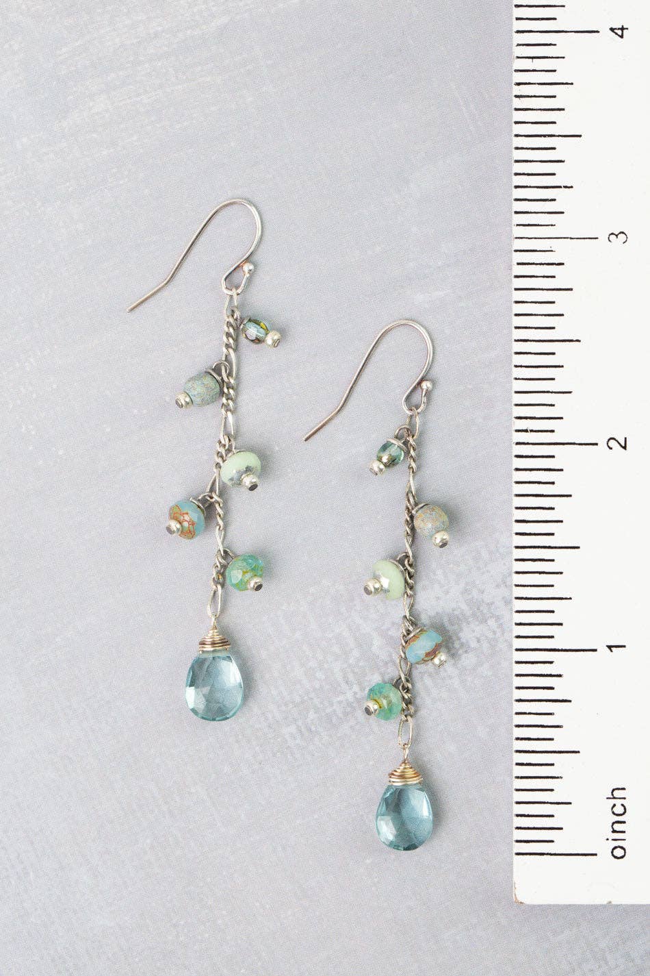 Venetian Dreams Czech Glass, Dyed Quartz Dangle Earrings