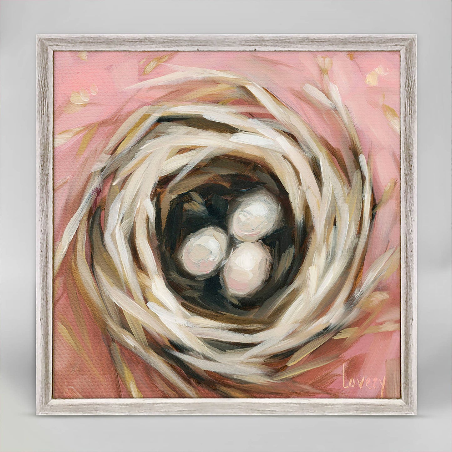 Pink Nest Mini Framed Canvas