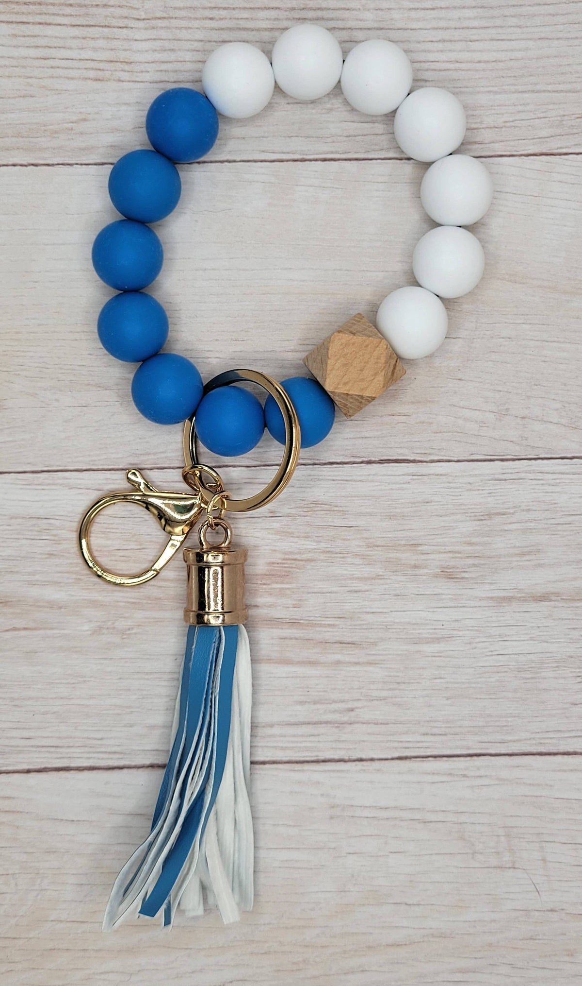 Game Day Wristlet- Royal Blue/ White Silicone Wristlet