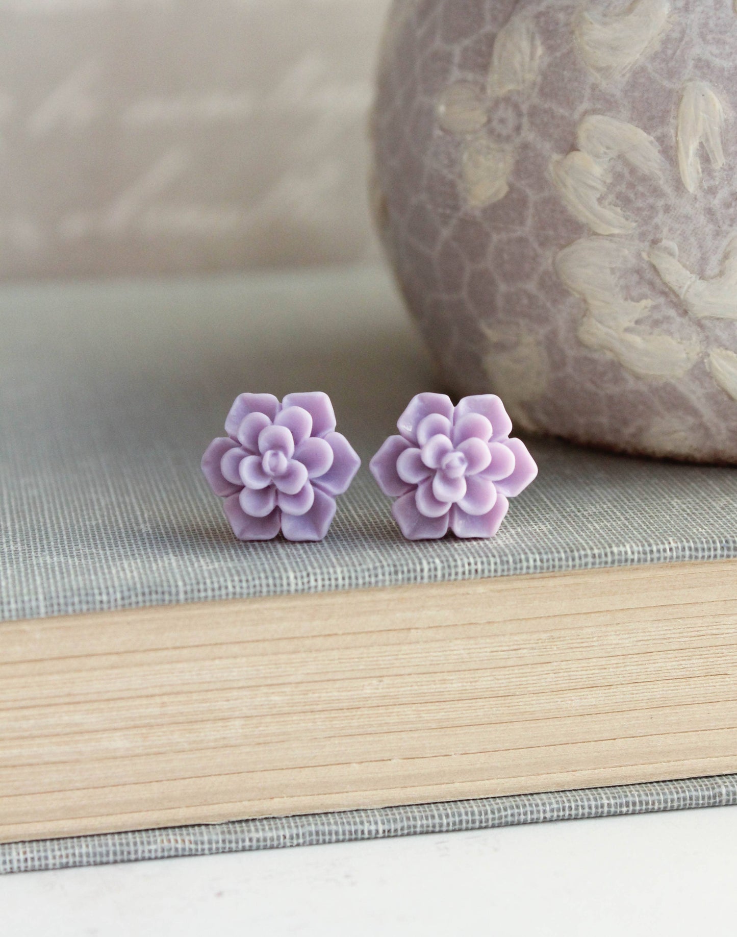 Succulent Studs- Pale pink