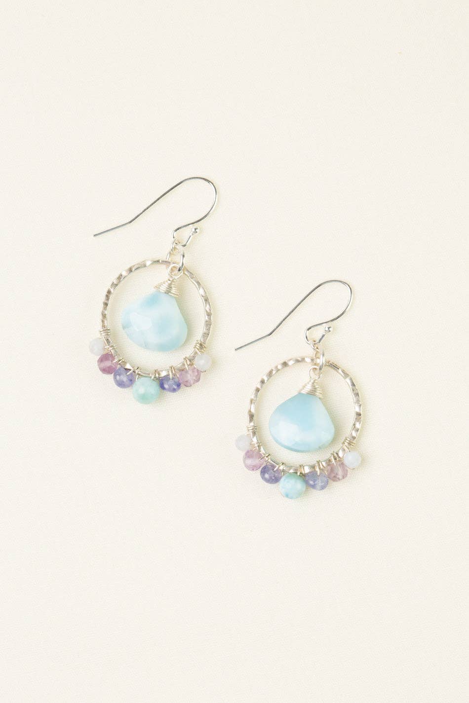 Sanctuary Tanzanite, Amethyst With Larimar Statement Earrings
