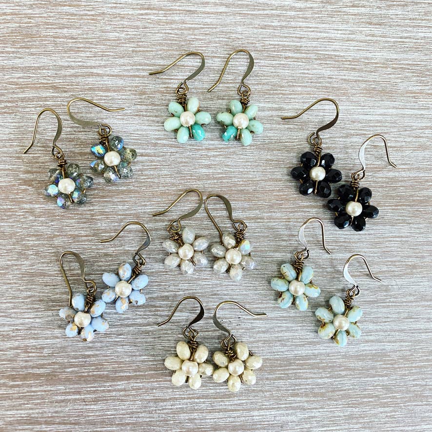 Twist Style - Beach Bloom Earrings in Aqua