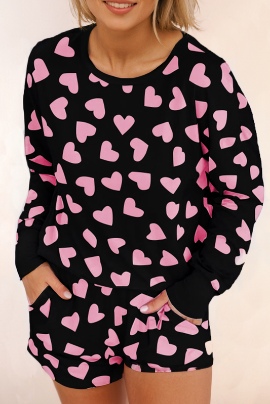 Valentine Long Sleeve Top and Shorts Set
