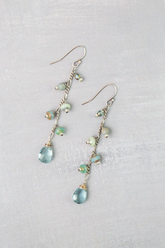 Venetian Dreams Czech Glass, Dyed Quartz Dangle Earrings