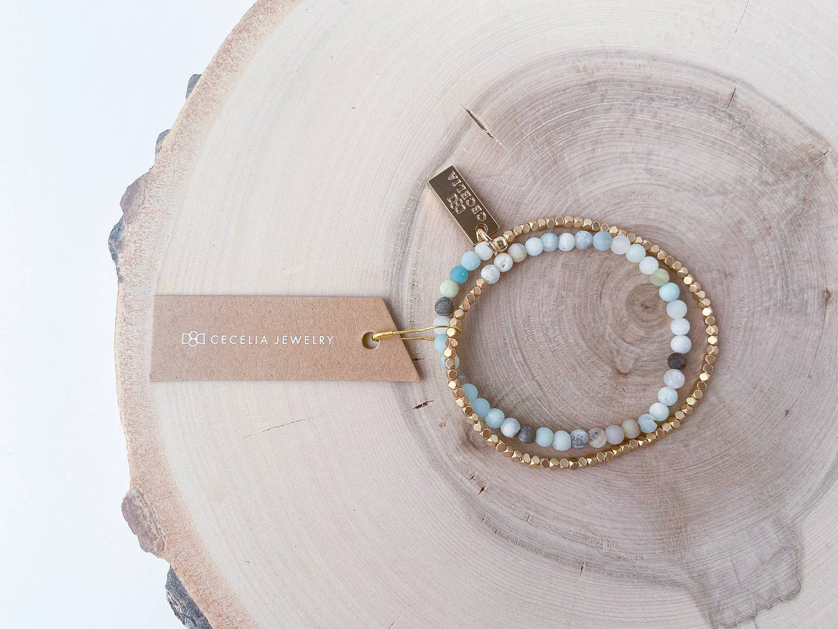 Gemstone Double Wrap Bracelet