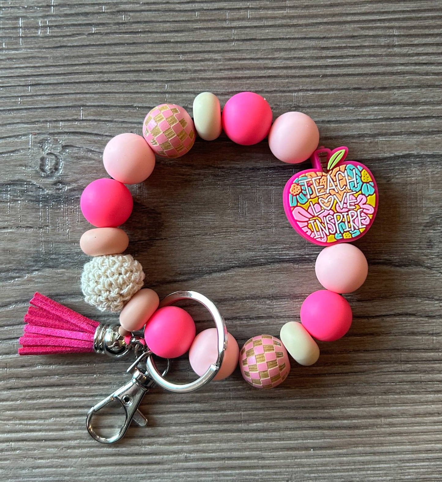 Teach Love Inspire Wristlet Keychain