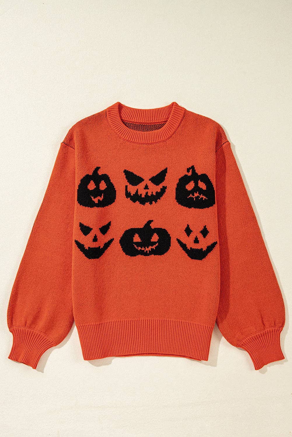 Halloween Pumpkin Drop Shoulder Sweater