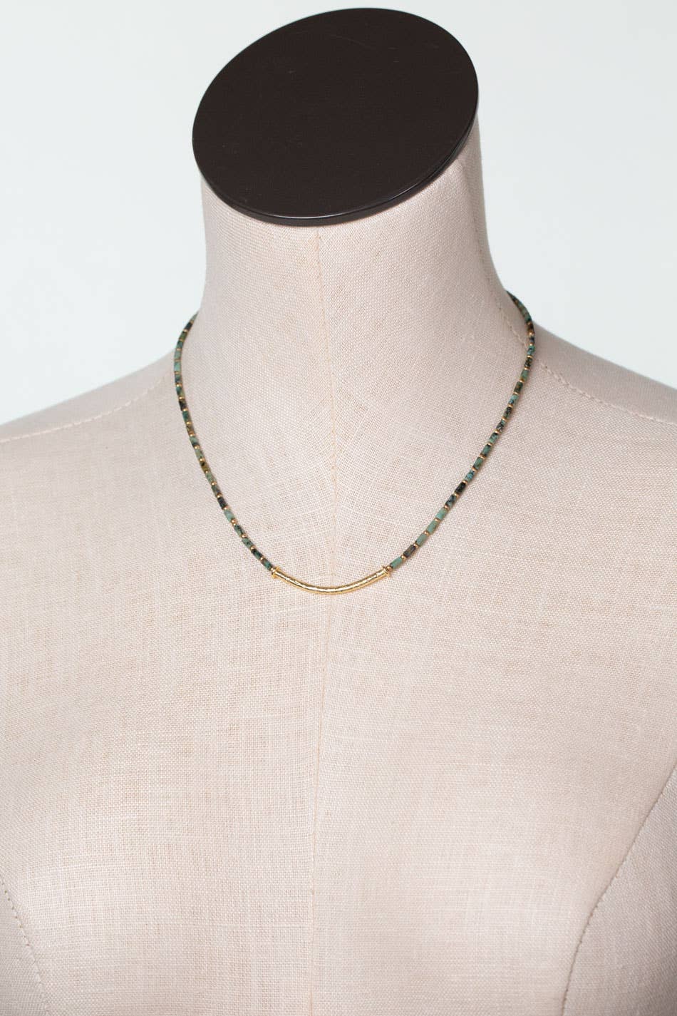 Tranquil Gardens 16-18" African Turquoise Bar Focal Necklace