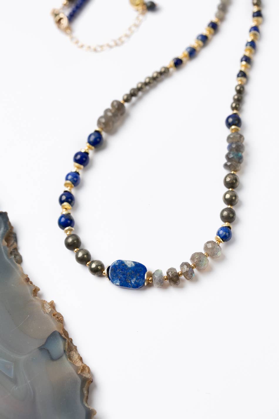 Blue Moon 21.5-23.5" Labradorite Simple Necklace