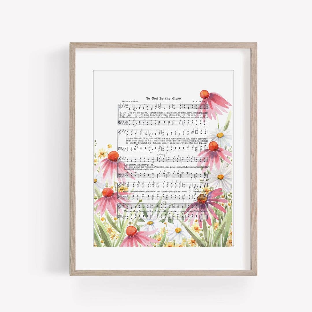 "To God be the Glory" Hymn Art Print