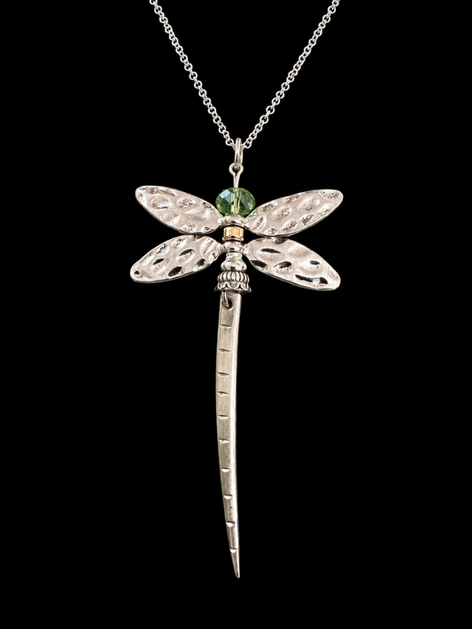 Dragonfly Pendant Necklace | Vintage Silverware Jewelry