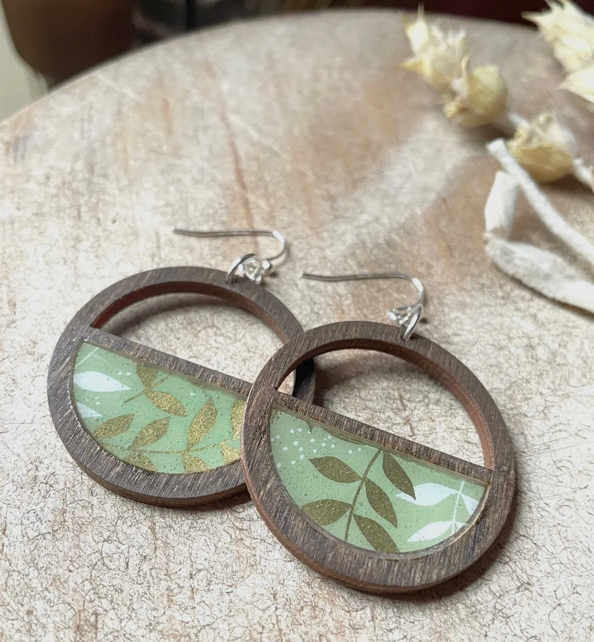 Natural Dark Wood Earrings