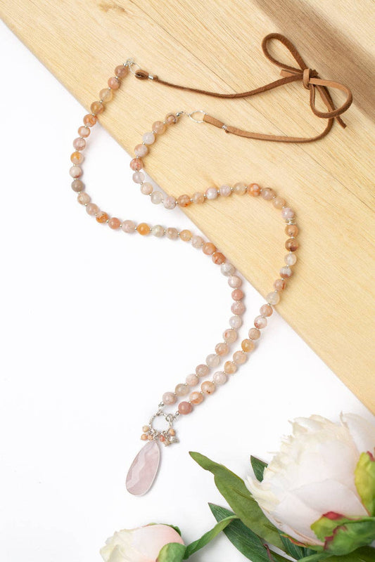 Embrace Adjustable Cherry Blossom Agate Necklace