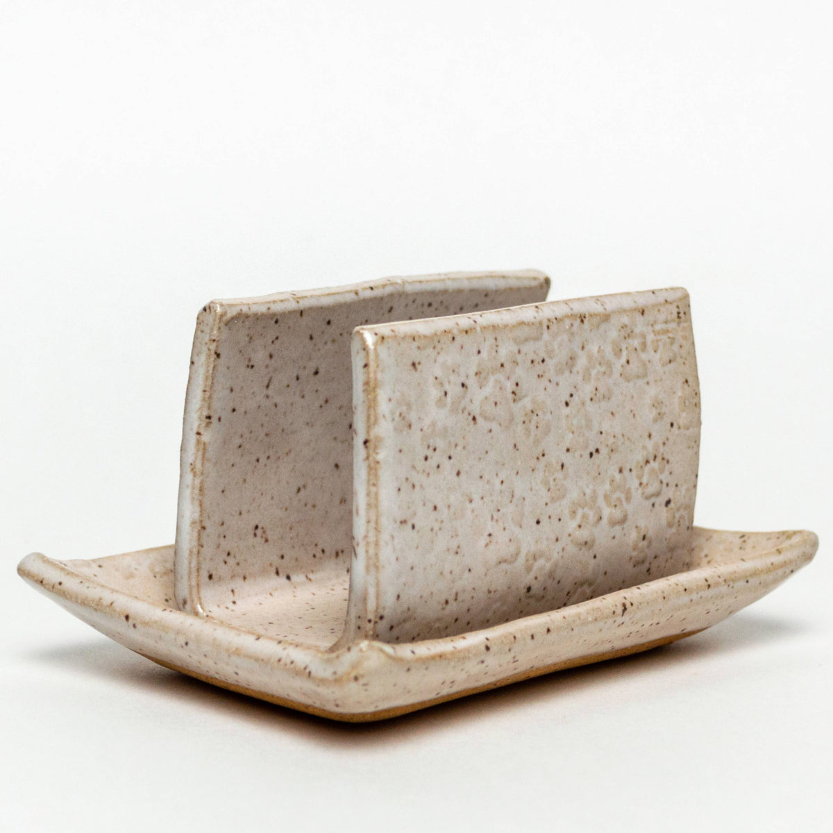 Handmade White Ceramic "Paw Print" Sponge Holder
