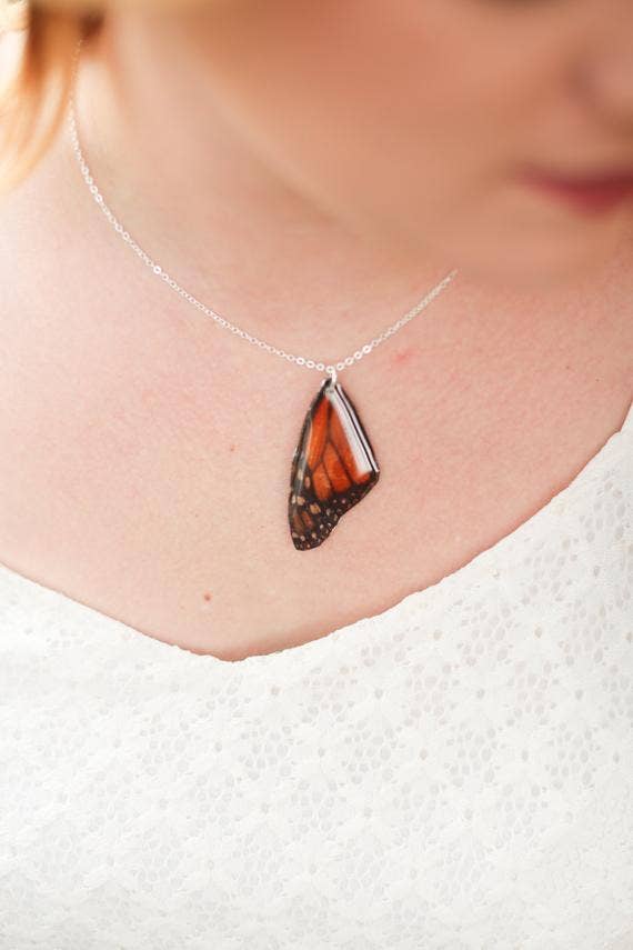 Monarch Butterfly Wing Necklace