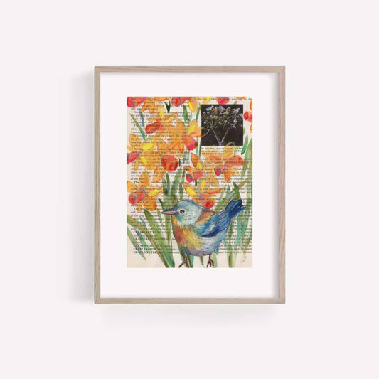 Northern Parula Mixed Media Bird Print