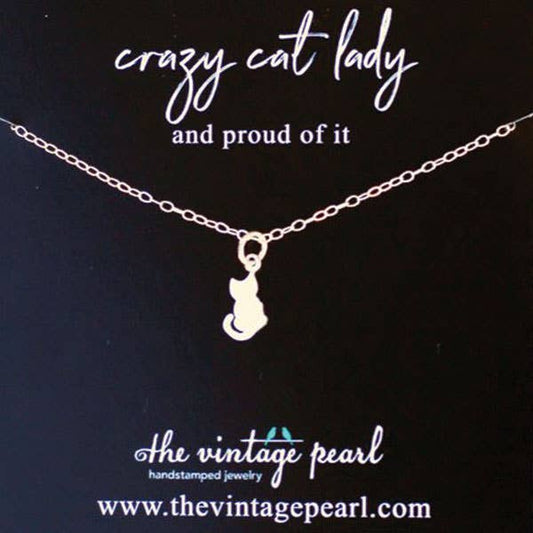 Crazy Cat Lady Necklace (sterling silver)