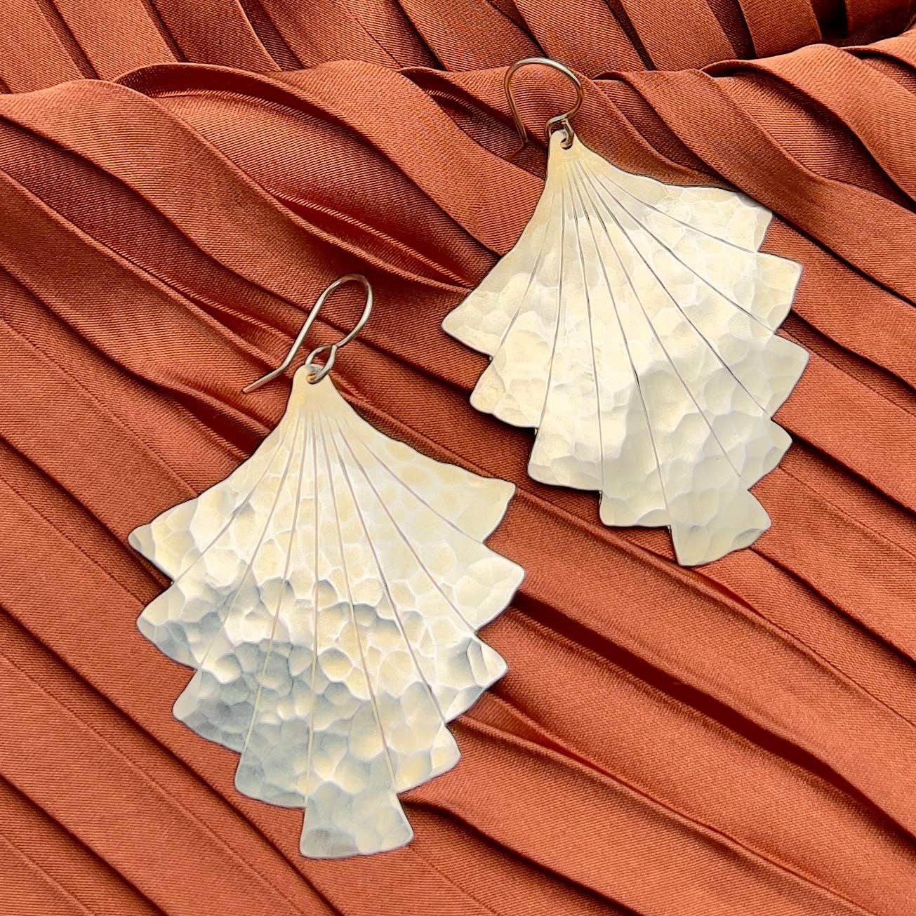 Handmade Flight Earrings: Silver Finish