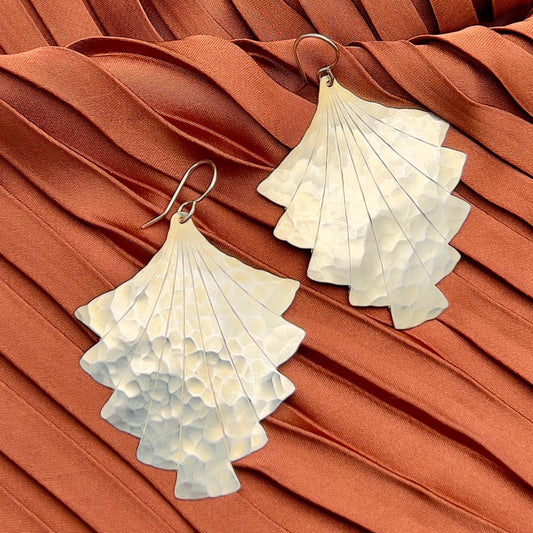 Handmade Flight Earrings: Silver Finish
