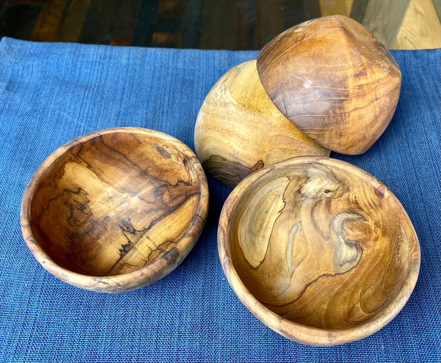 Snack Bowl - Live Edge Salvaged Teak Hand Carved Bowl