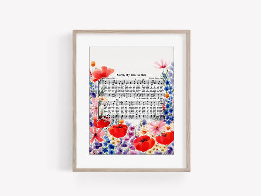 "Nearer my God, to Thee" Watercolor Hymn Art Print