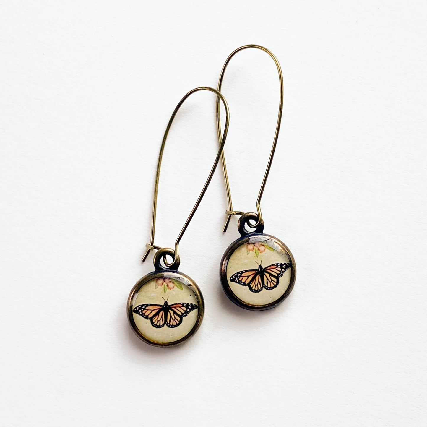 Monarch Butterfly Bronze Earring