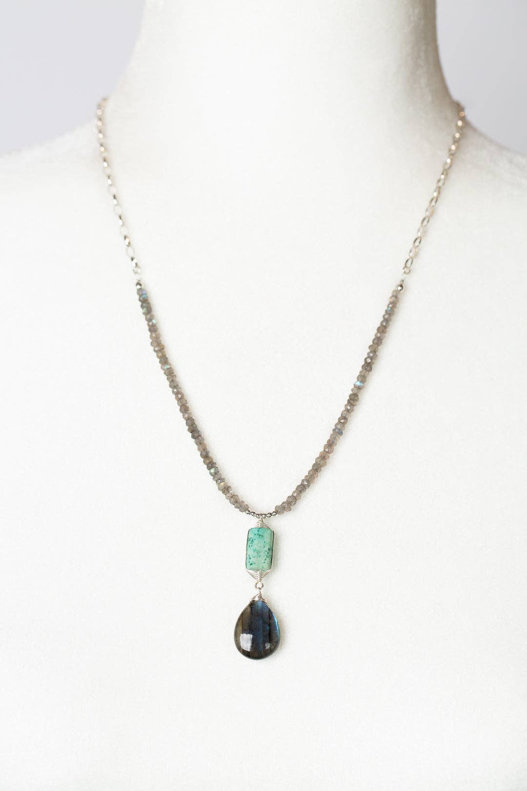 Mystic 20-22" Turquoise With Labradorite Statement Necklace