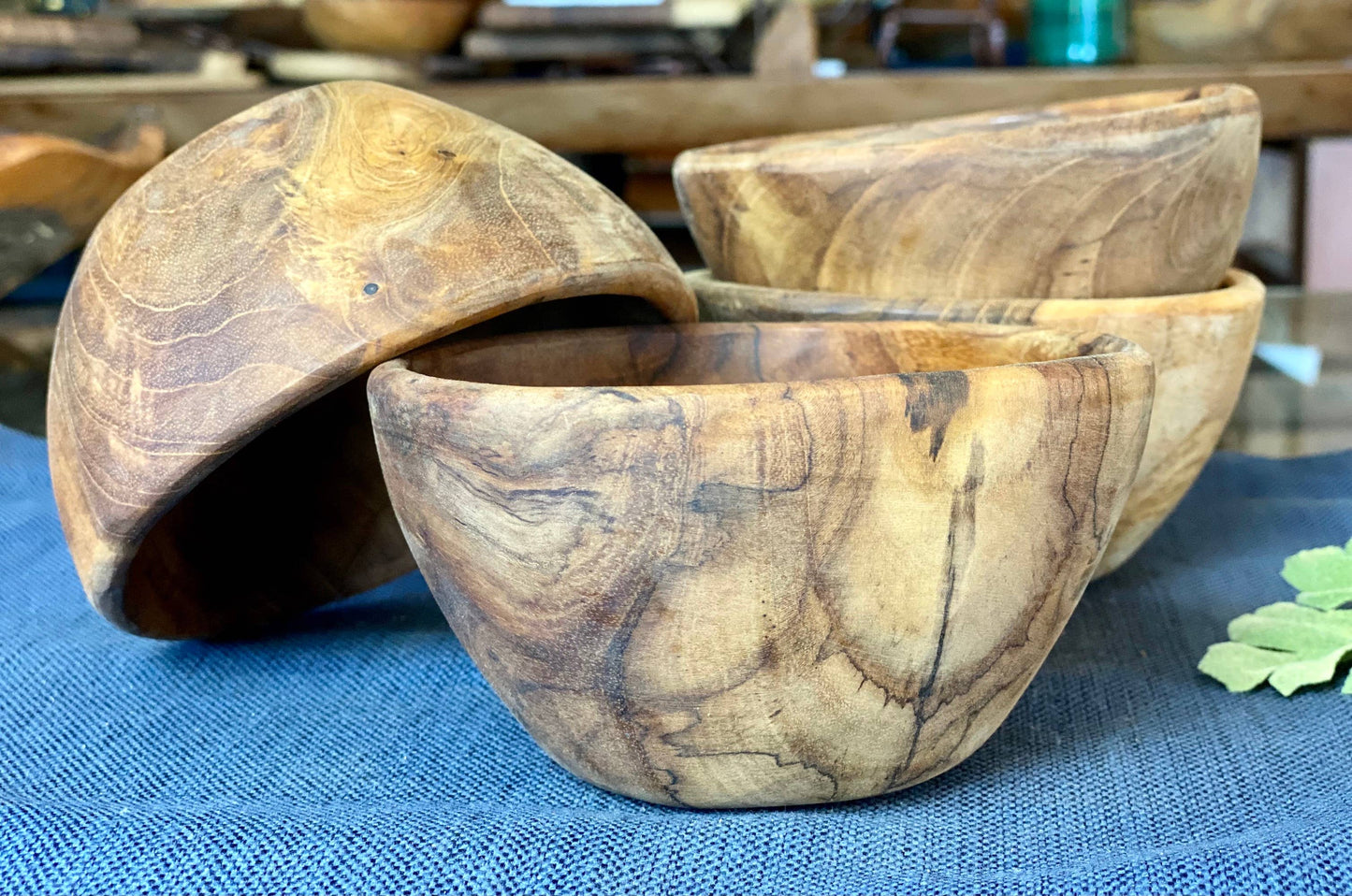 Snack Bowl - Live Edge Salvaged Teak Hand Carved Bowl