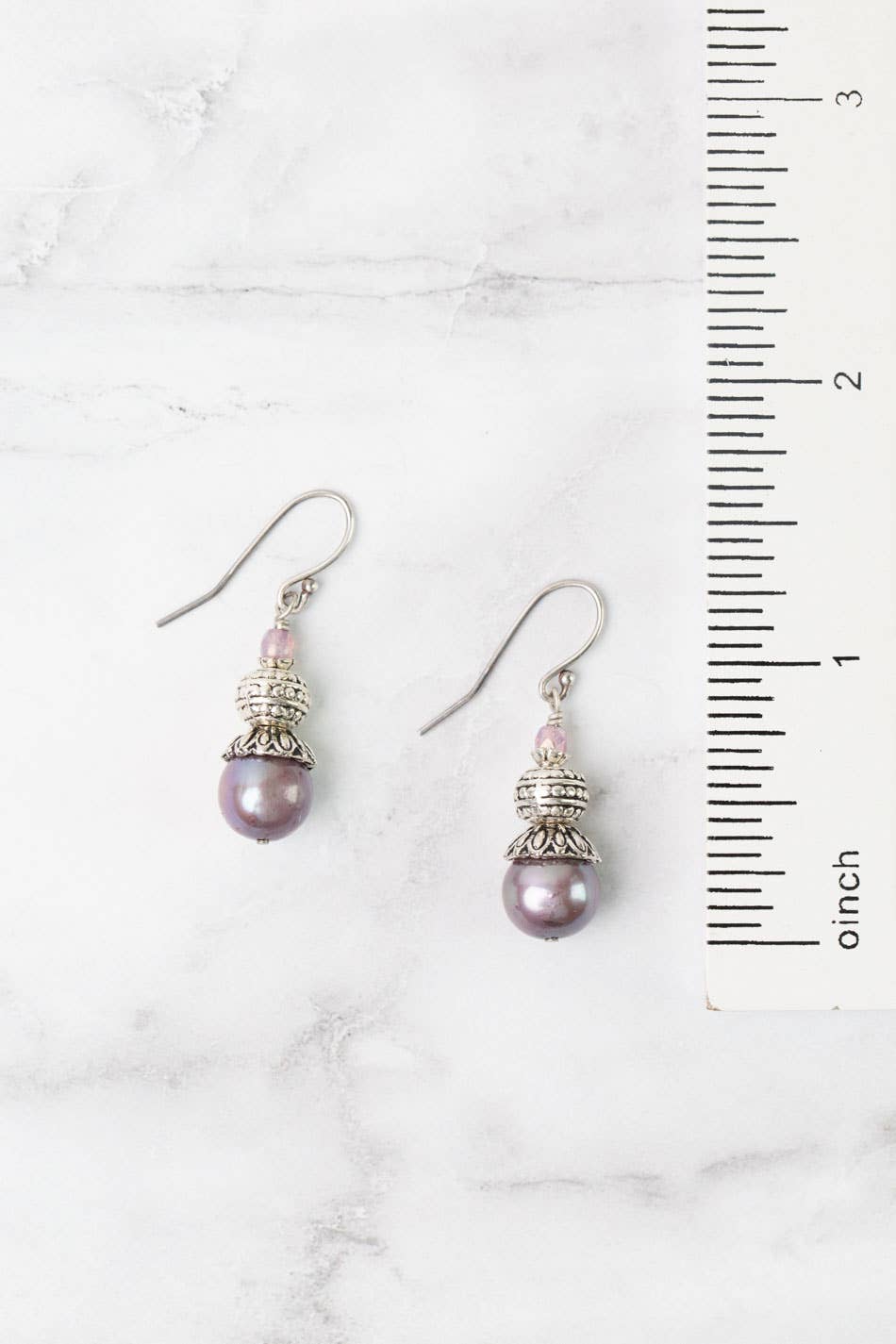 Reflections Pearl, Czech Glass Simple Earrings