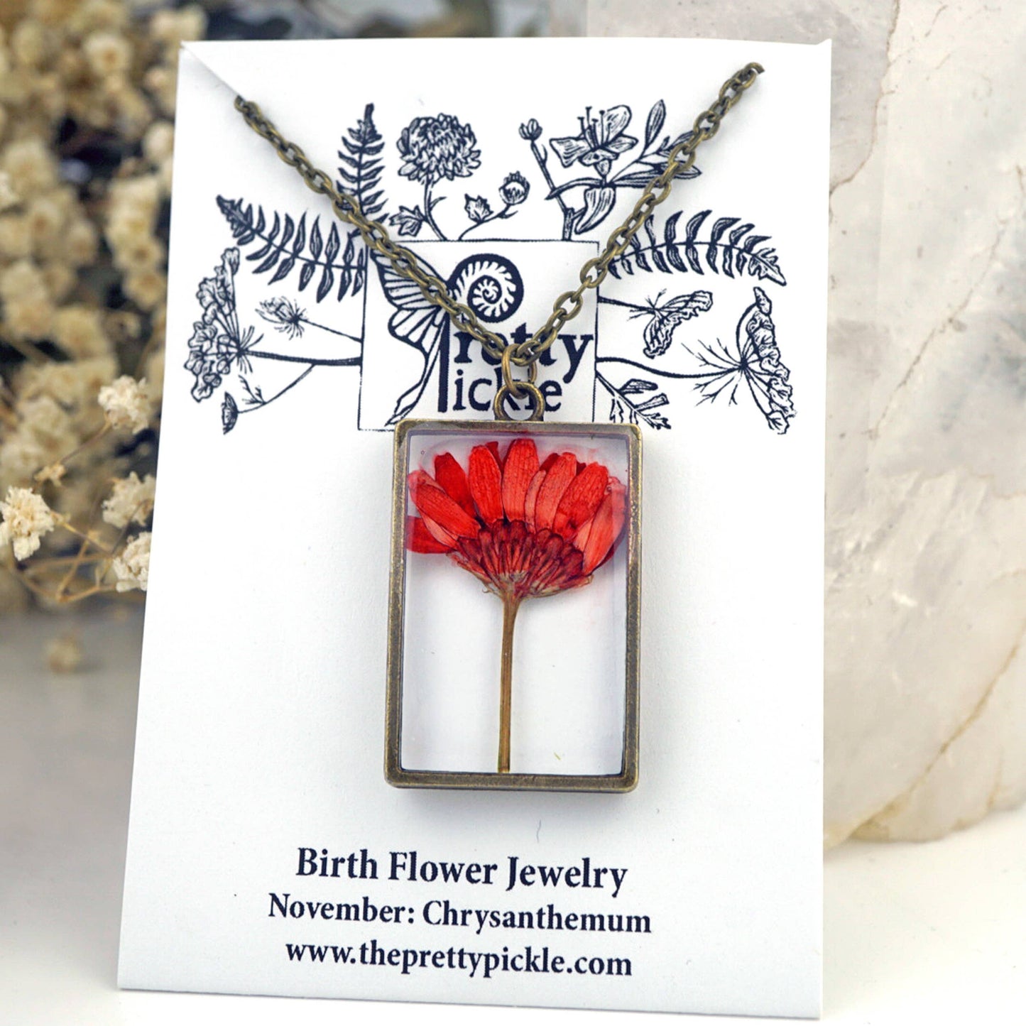 November Birth Flower Necklace