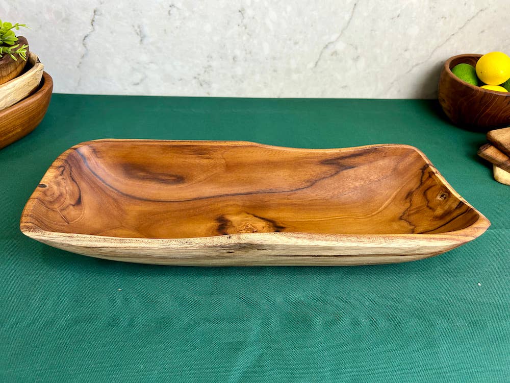 Salvaged Teak Root Oval Rustic Bowl