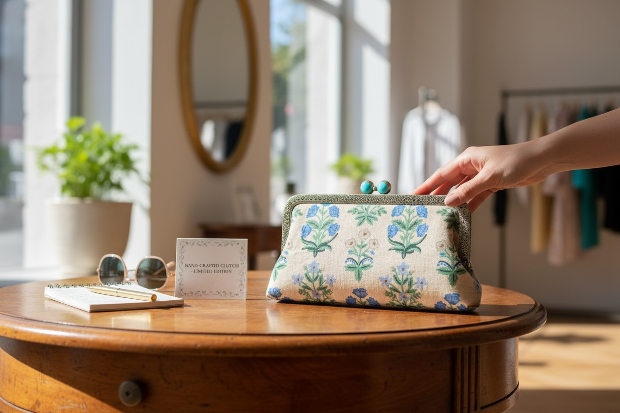 Kiki & Syds MIDI Clutch Purse - Bluebell Bloom