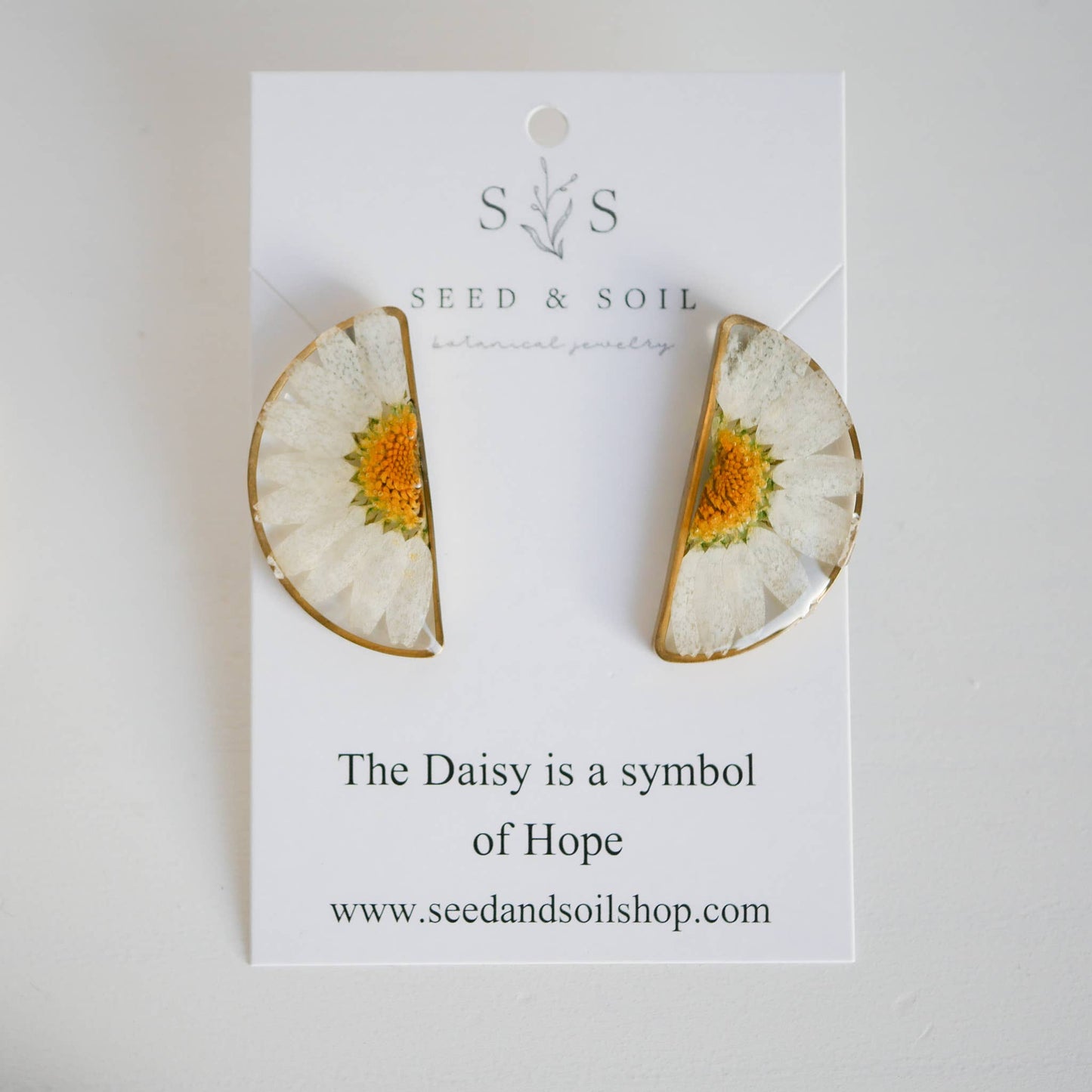 Seed & Soil Botanical Jewelry - Cathedral Earrings: Baby’s Breath