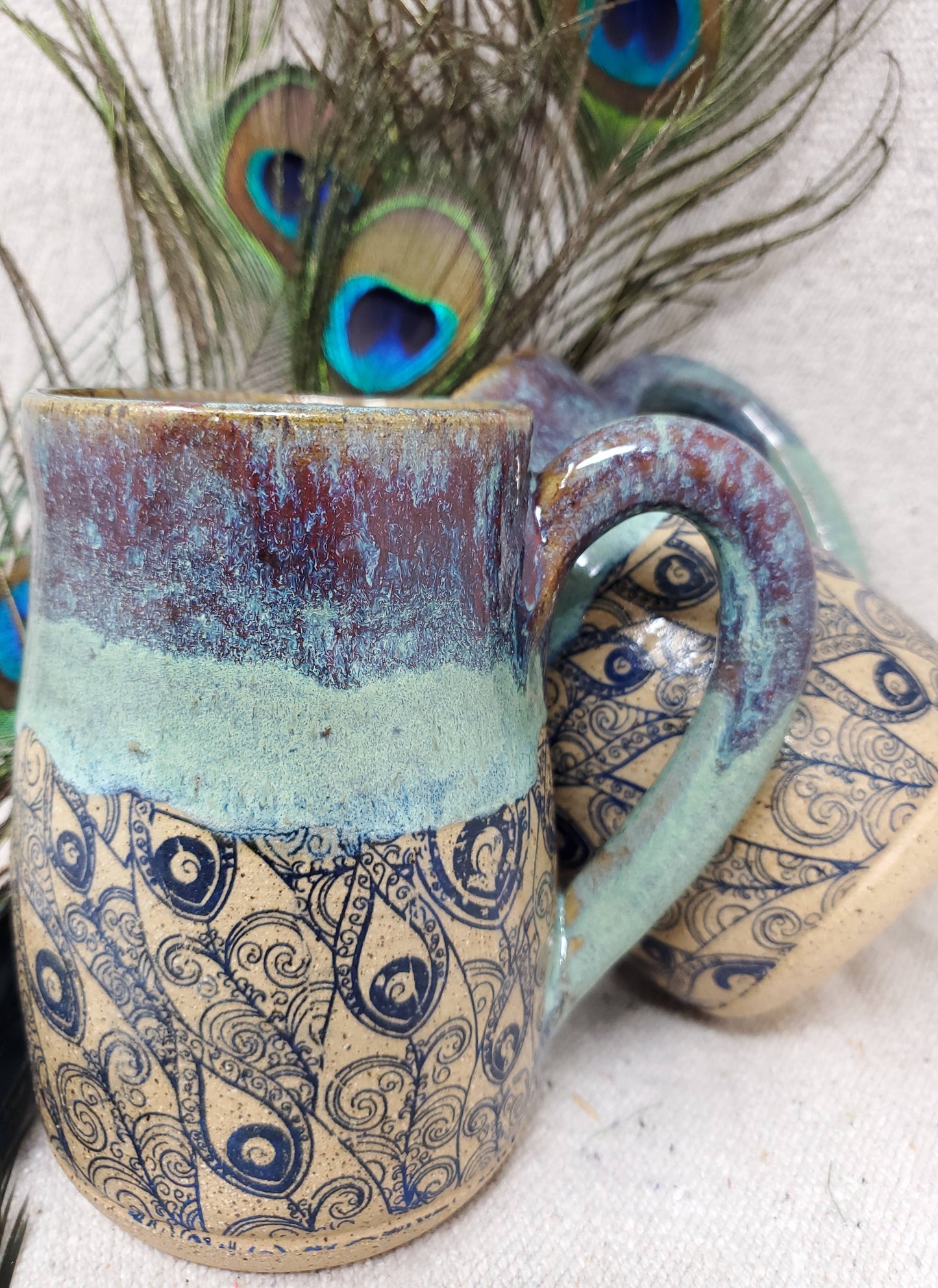 Peacock Feather Mug